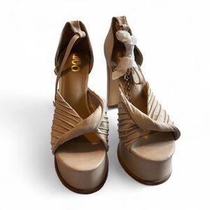 Elegant Tan Platform Heels